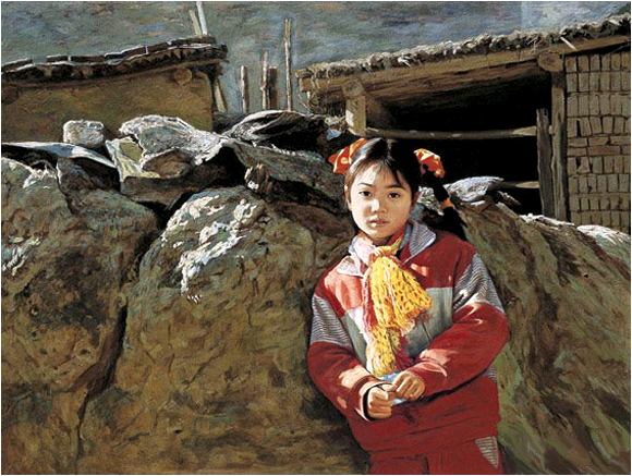 农村题材油画人物