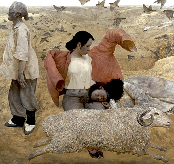 农村题材油画人物